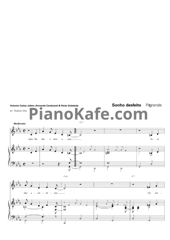 Ноты Antonio Carlos Jobim, Armando Cavalcanti & Paulo Soledade - Sonho desfeito - PianoKafe.com