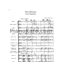 Ноты Эдуард Элгар - Sevillana (Op. 7, Партитура) - предпросмотр