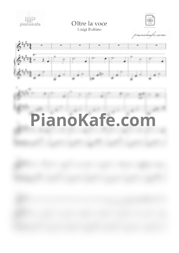 Ноты Luigi Rubino - Oltre la voce - PianoKafe.com