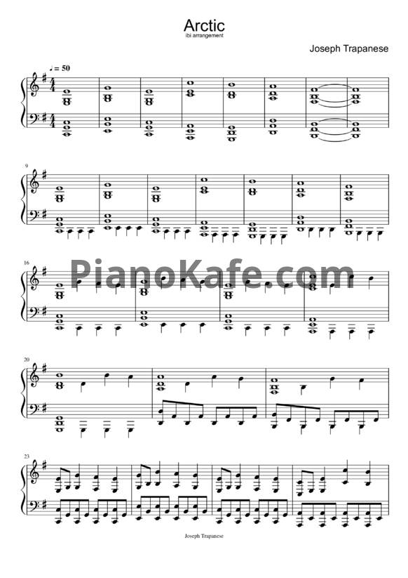 Ноты Joseph Trapanese - Arctic - PianoKafe.com