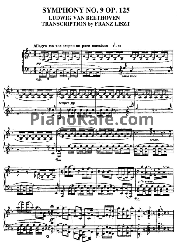 Ноты Л. В. Бетховен - Симфония №9 (Op. 125) - PianoKafe.com