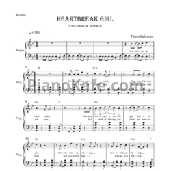 Ноты 5 Seconds of Summer - Heartbreak girl - предпросмотр