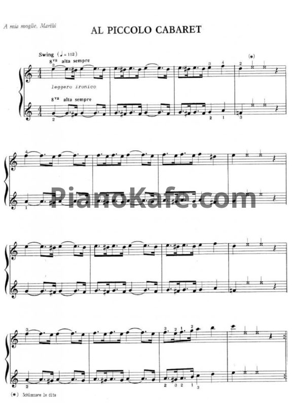 Ноты Рэмо Винчигуэрра - В маленьком кабаре (для фортепиано в 4 руки) - PianoKafe.com