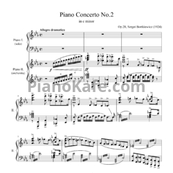 Ноты С. Борткевич - Фортепианный концерт №2 (Op. 28) - предпросмотр