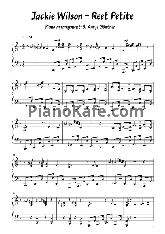 Ноты Jackie Wilson - Reet petite - PianoKafe.com
