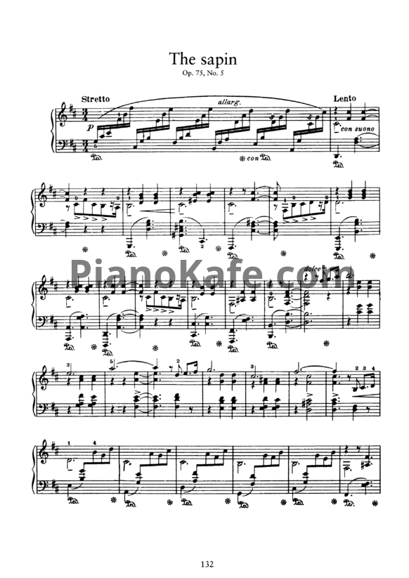 Ноты Ян Сибелиус - Ель (Op. 75, №5) - PianoKafe.com