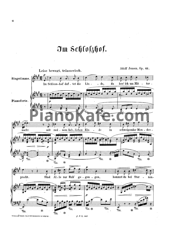 Ноты А. Йенсен - Романсы и баллады для вокала и фортепиано (Op. 41) - PianoKafe.com