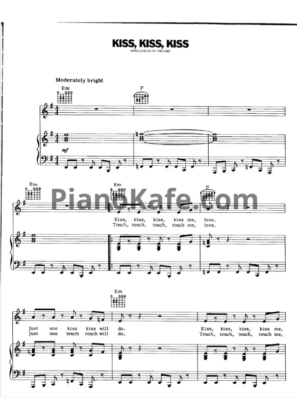 Ноты John Lennon - Kiss kiss kiss - PianoKafe.com