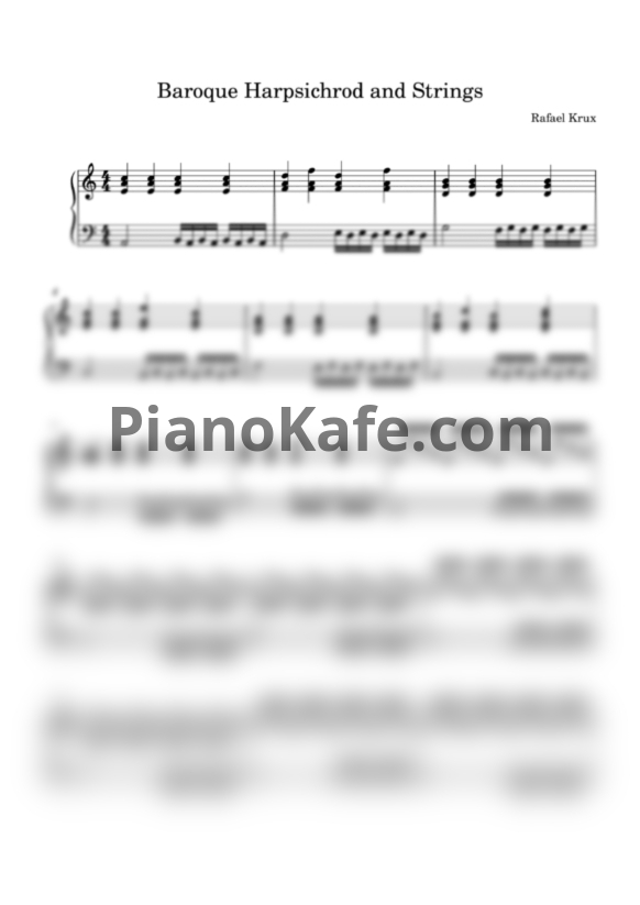 Ноты Rafael Krux - Baroque harpsichord and strings (Версия 2) - PianoKafe.com