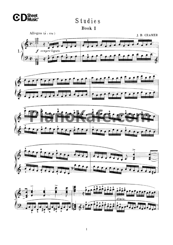 Ноты И. Крамер - 84 этюда - PianoKafe.com