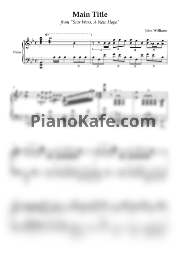 Ноты John Williams - Main title from Star Wars (Piano cover) - PianoKafe.com