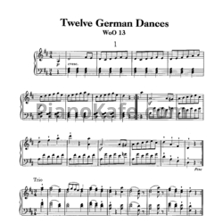 Ноты Л. В. Бетховен - 12 Немецких танцев для оркестра (WOO 13) - предпросмотр