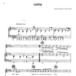 Ноты Stevie Wonder - Lately - предпросмотр