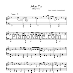Ноты Miley Cyrus - Adore You - предпросмотр