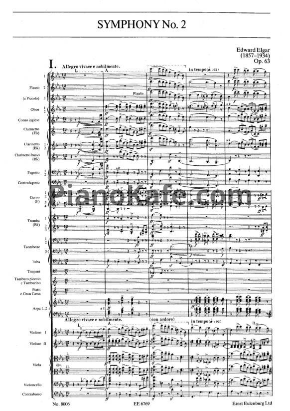 Ноты Эдуард Элгар - Симфония №1 (Op. 63, Партитура) - PianoKafe.com