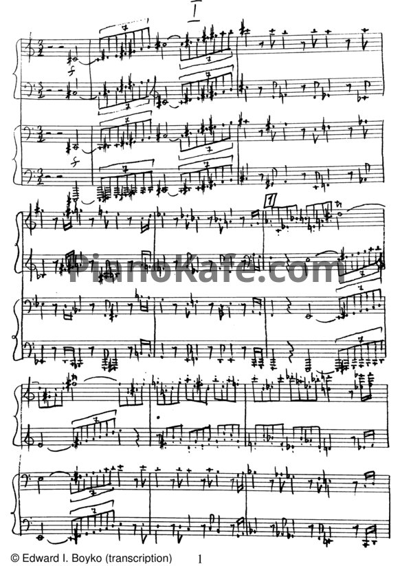 Ноты Пауль Хиндемит - Концертная музыка для струнных и медных ("Бостонская симфония" в переложении для 6-ти рук Эдуарда Бойко) - PianoKafe.com