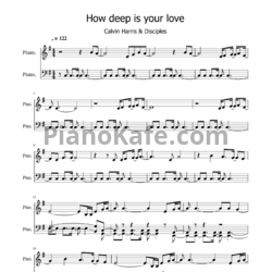 Ноты Calvin Harris & Disciples - How deep is your love - предпросмотр