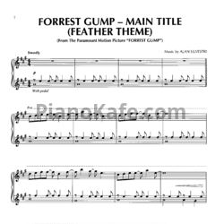 Ноты Alan Silvestri - Forrest Gump Main Title (Feather Theme) (Версия 2) - предпросмотр