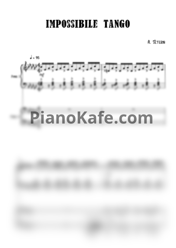 Ноты Артём Тетерин - Impossible tango (для 2 фортепиано) - PianoKafe.com