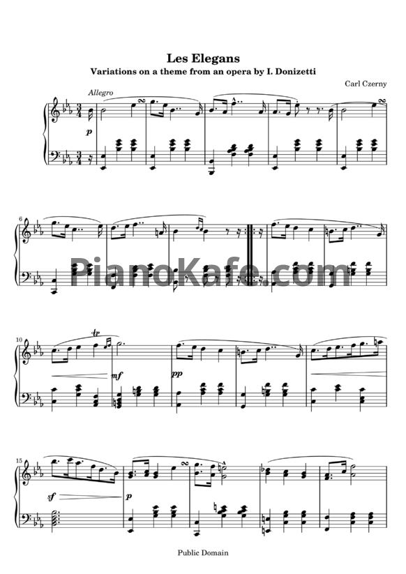 Ноты Карл Черни - Элегантности, Op. 333 - PianoKafe.com