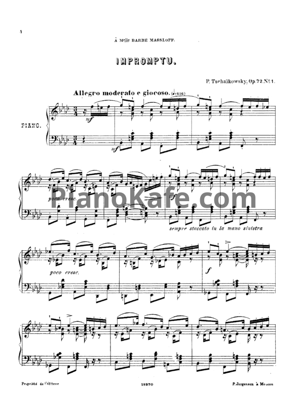 Ноты П. Чайковский - Восемнадцать пьес (Op. 72) - PianoKafe.com