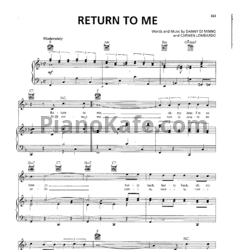 Ноты Dean Martin - Return to me - предпросмотр
