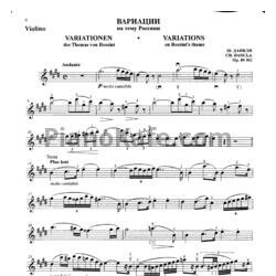 Ноты Шарль Данкла - Вариации на тему Россини (Скрипка. Op. 89, No. 2) - предпросмотр