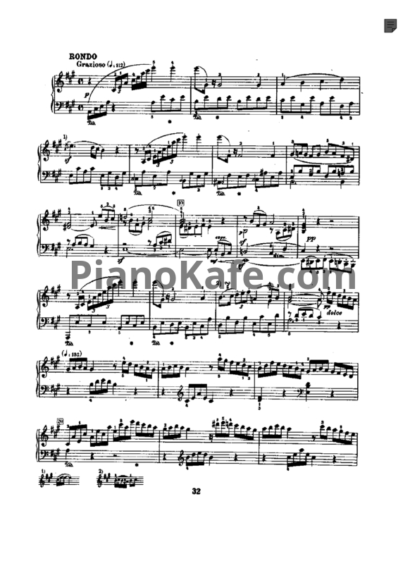Ноты Людвиг ван Бетховен - Соната фа минор (Op. 2, №4) - PianoKafe.com