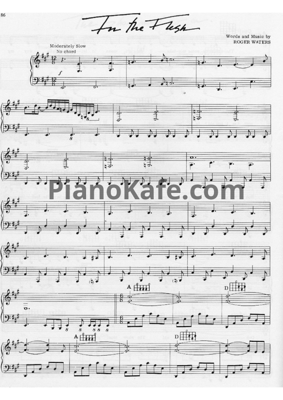 Ноты Pink Floyd - In the flesh (Версия 2) - PianoKafe.com