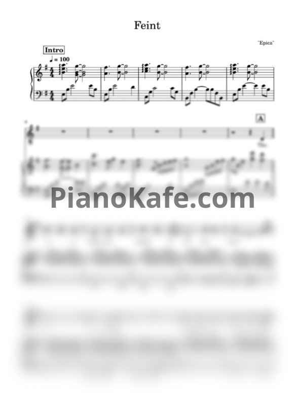 Ноты Epica - Feint - PianoKafe.com