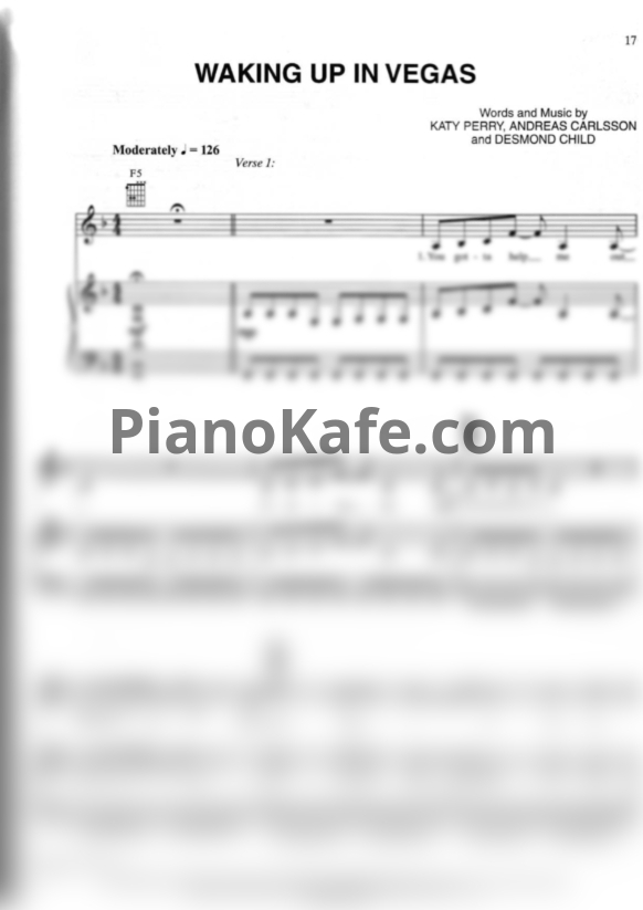 Ноты Katy Perry - Waking up in Vegas - PianoKafe.com
