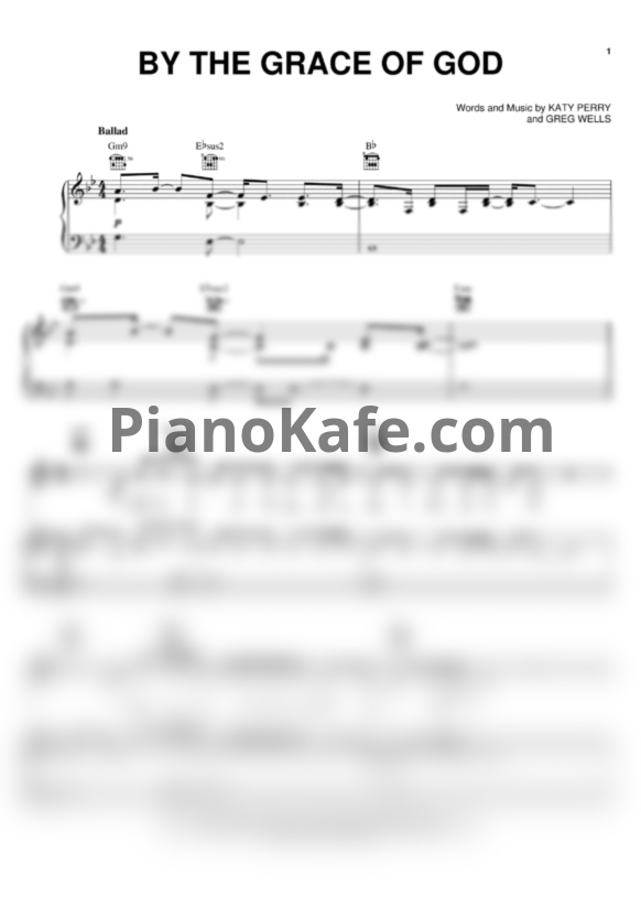 Ноты Katy Perry - By the grace of god - PianoKafe.com