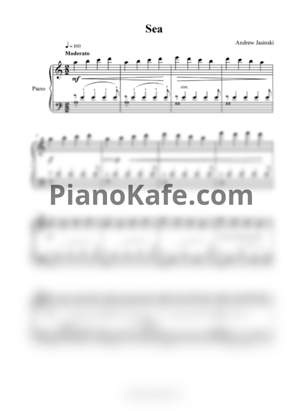 Ноты Andrew Jasinski - Sea - PianoKafe.com