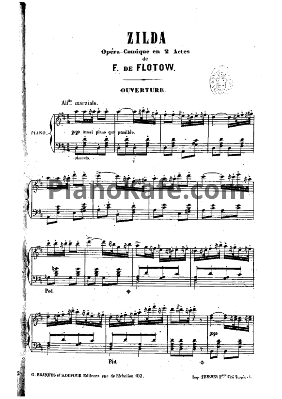 Ноты Фридрих фон Флотов - Опера "Зильда" - PianoKafe.com