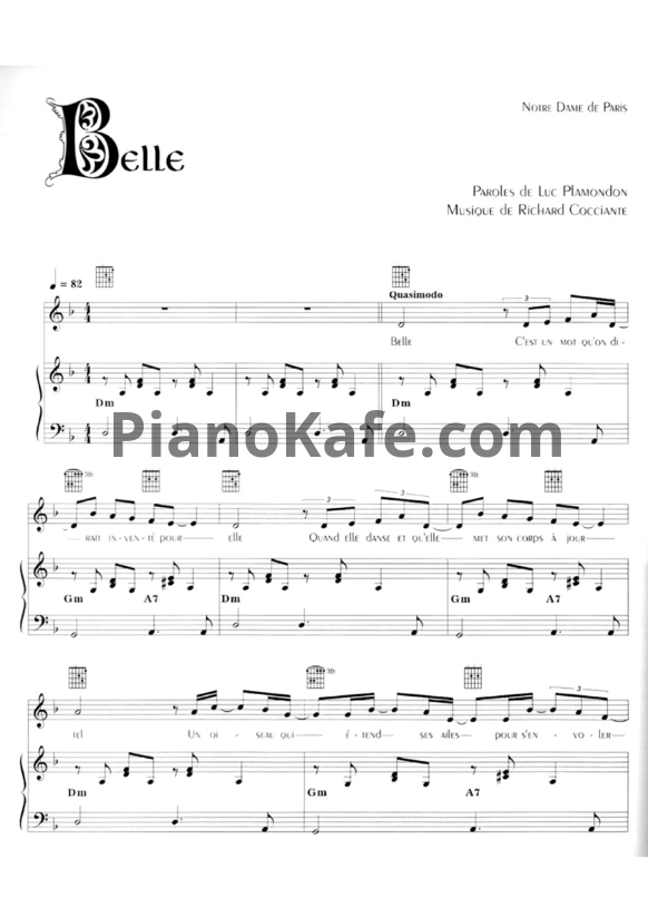 Ноты Riccardo Cocciante - Belle (Версия 3) - PianoKafe.com