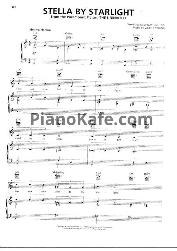 Ноты Ella Fitzgerald - Stella by starlight - PianoKafe.com