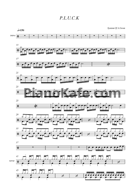 Ноты System of a Down - Pluck - PianoKafe.com