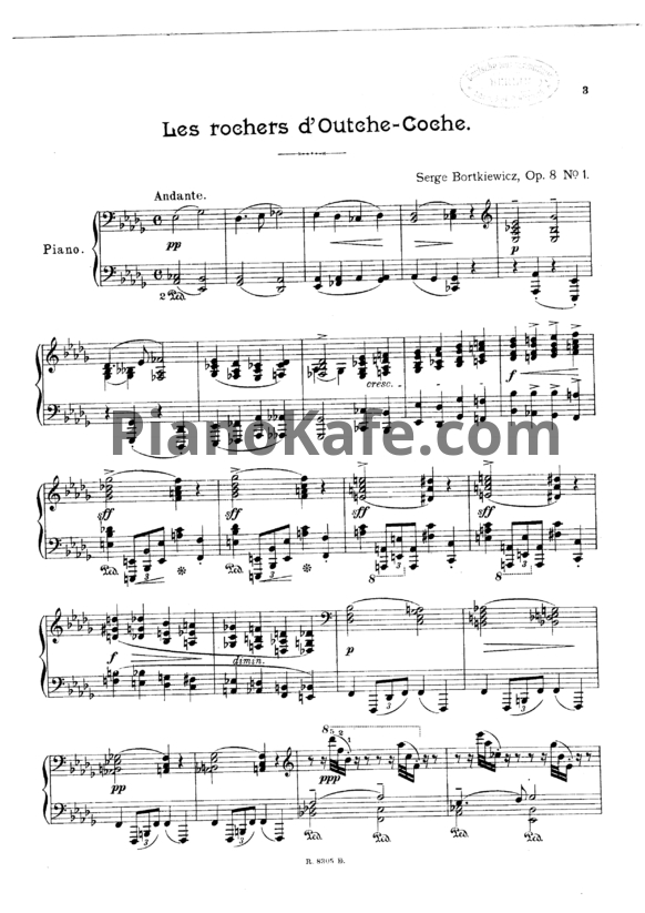 Ноты С. Борткевич - Эскизы де Crimée (Op. 8) - PianoKafe.com