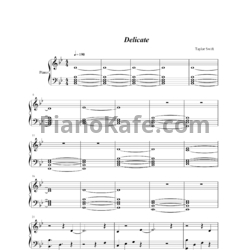 Ноты Taylor Swift - Delicate - предпросмотр