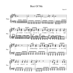 Ноты Sum 41 - Best of me - предпросмотр