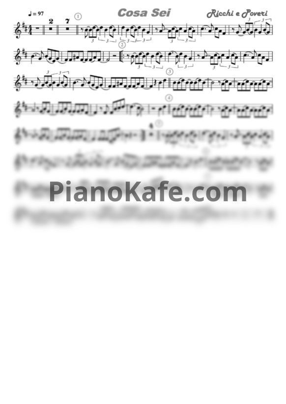Ноты Новые самоцветы - Cosa Sei (Ремикс Ricchi e Poveri для саксофона альта) - PianoKafe.com