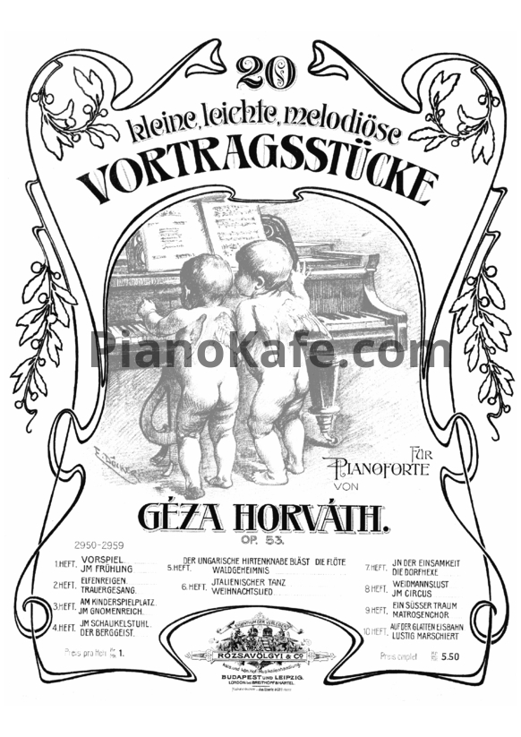 Ноты Геза Хорват - 20 маленьких пьес концерт (Op. 53) - PianoKafe.com