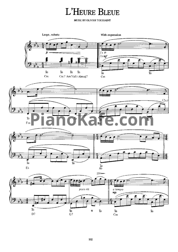 Ноты Richard Clayderman - L'heure bleue - PianoKafe.com