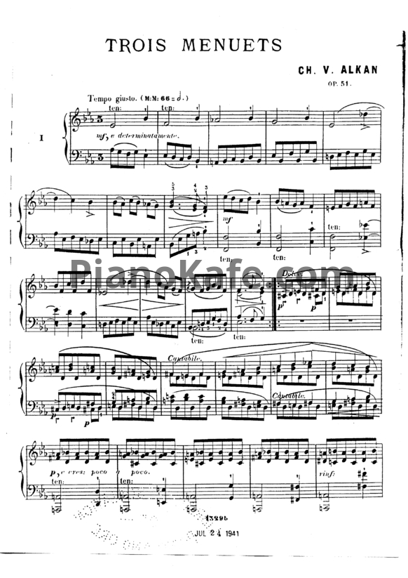 Ноты Шарль Алькан - 3 менуэта (Op. 51) - PianoKafe.com