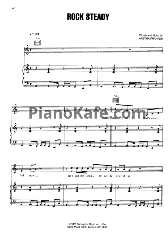 Ноты Aretha Franklin - Rock steady - PianoKafe.com