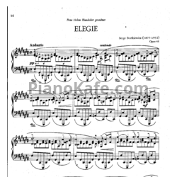 Ноты С. Борткевич - Элегия (Op. 46) - предпросмотр