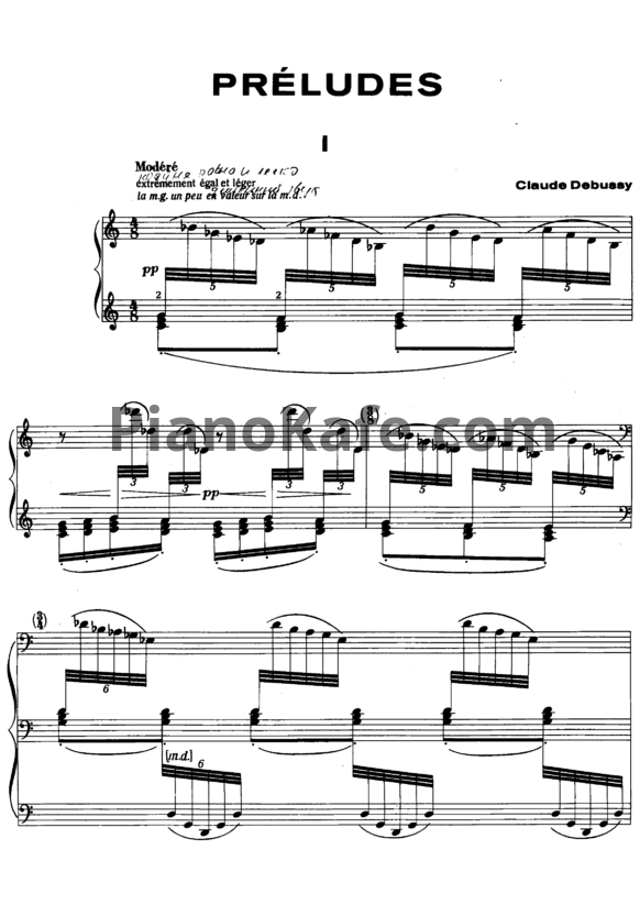 Ноты Claude Debussy - Туман - PianoKafe.com