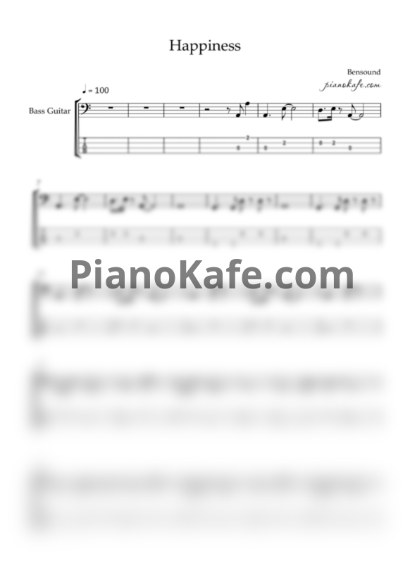 Ноты Bensound - Happiness - PianoKafe.com