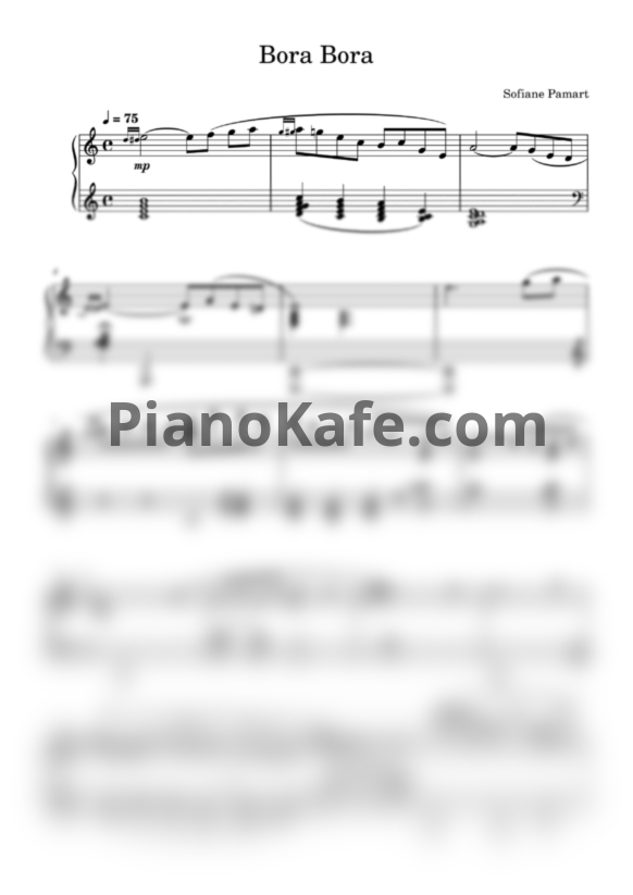 Ноты Sofiane Pamart - Bora Bora - PianoKafe.com