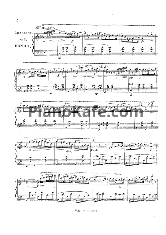Ноты Карл Черни - Гранд Рондо (No.1, Op. 5) - PianoKafe.com
